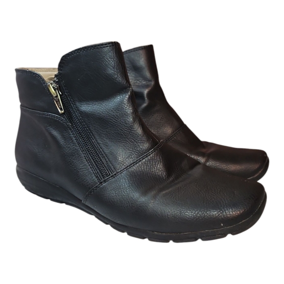 Easy Spirit Shoes - Easy Spirit Womens Antaria Faux Leather Ankle Wedge Booties Shoes